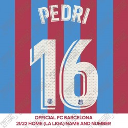 Pedri 16 (OFFICIAL FC BARCELONA 2021/22 LA LIGA HOME NAME AND NUMBERING)